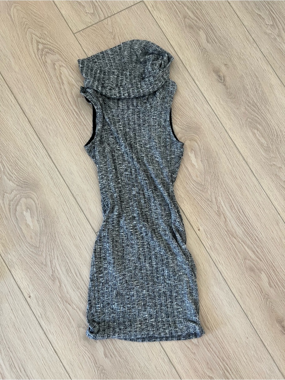 Windsor Sleeveless Gray Knit Cowl Neck mini Dress